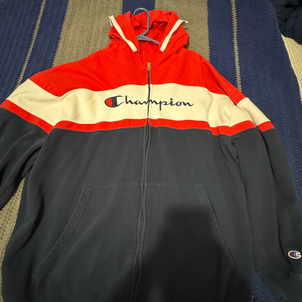 Champion Tri-Color Zip-Up Hoodie